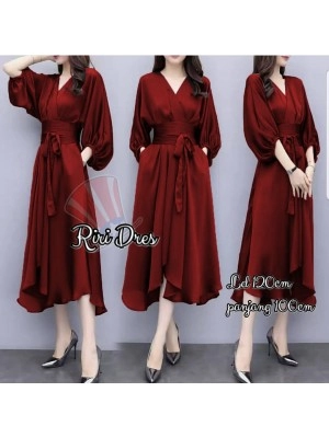 Baju Korea Drs Riri Hn Maroon