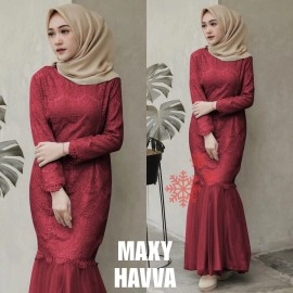 Baju Wanita Maxi Havva Vs Maroon