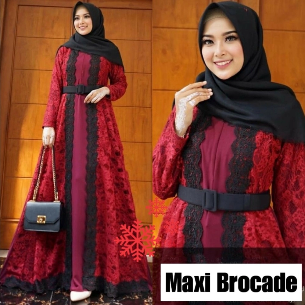 Baju Wanita Hj Maxi Brocade Vs Maroon Baju Wanita Hj Maxi Brocade Vs Maroon