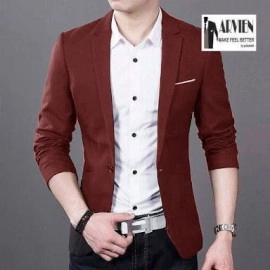 Baju Pria Blazer Arvian Maroon