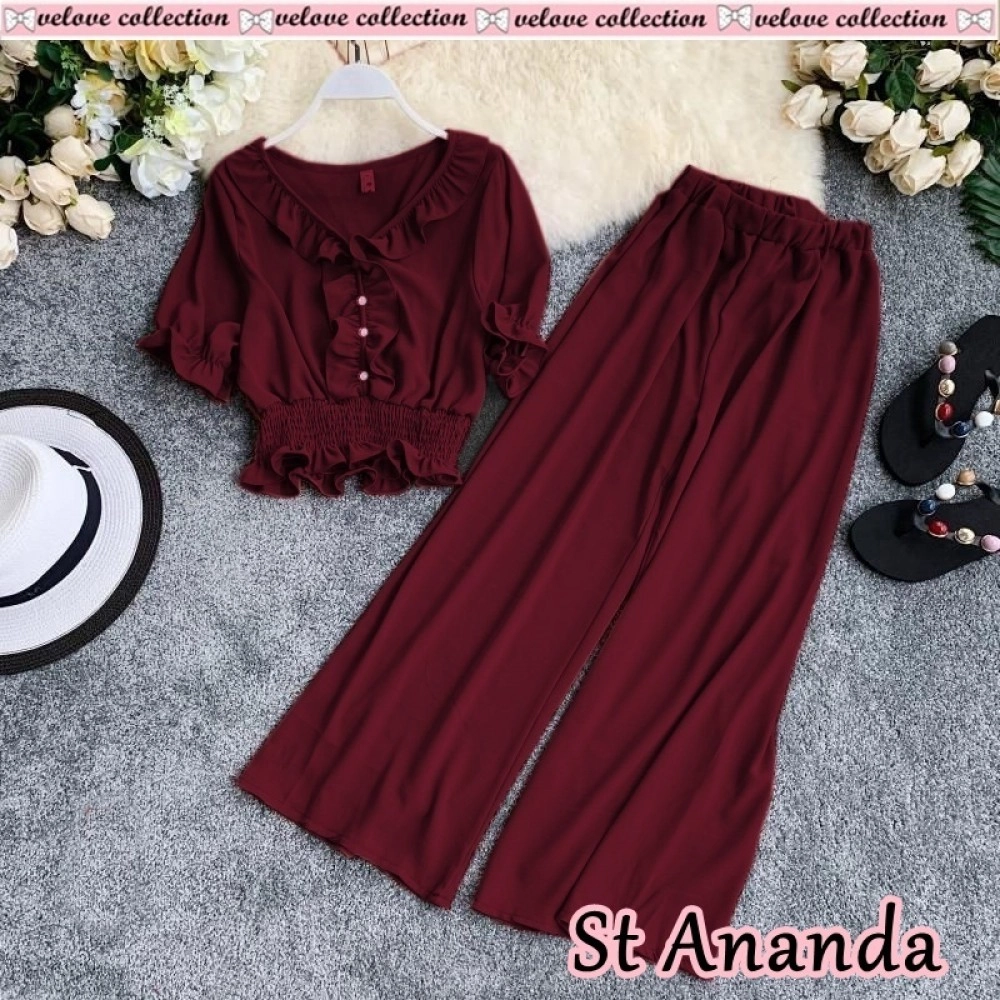 Baju Wanita St Ananda Vl Maroon
