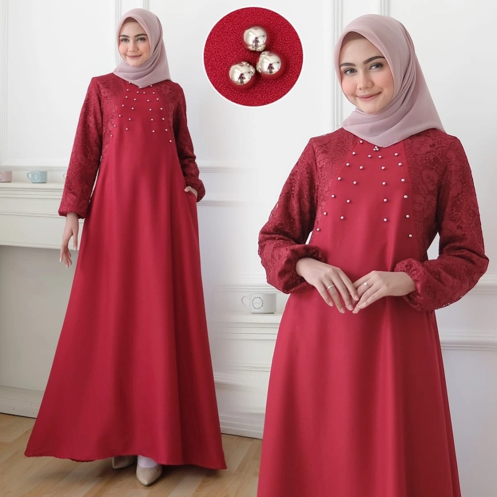 Baju Korea Hj Maxi Ayyu On Maroon