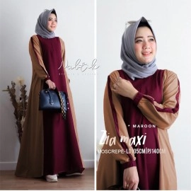 Baju Korea Hj Maxi Zia On Maroon