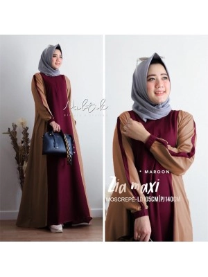 Baju Korea Hj Maxi Zia On Maroon