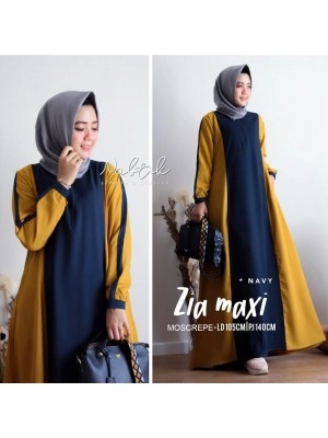 Baju Korea Hj Maxi Zia On Navy