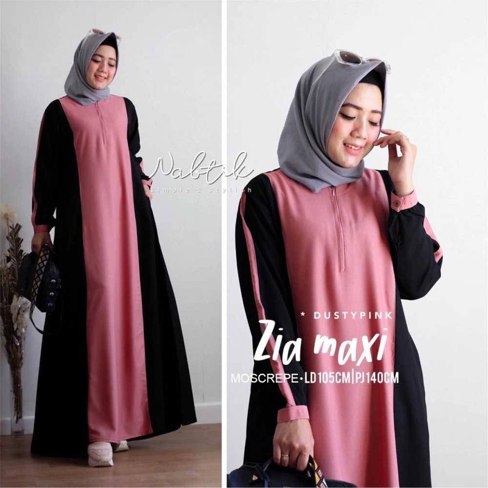 Baju Korea Hj Maxi Zia On Pink