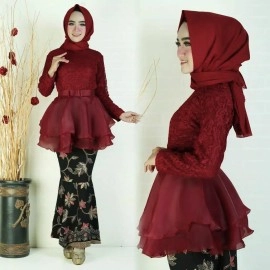 Baju Korea St Kb Organza Ra Duyung Maroon