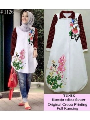 Baju Korea Tunik Selina Red
