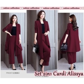 Baju Korea St Cardi Alissya Vl Maroon