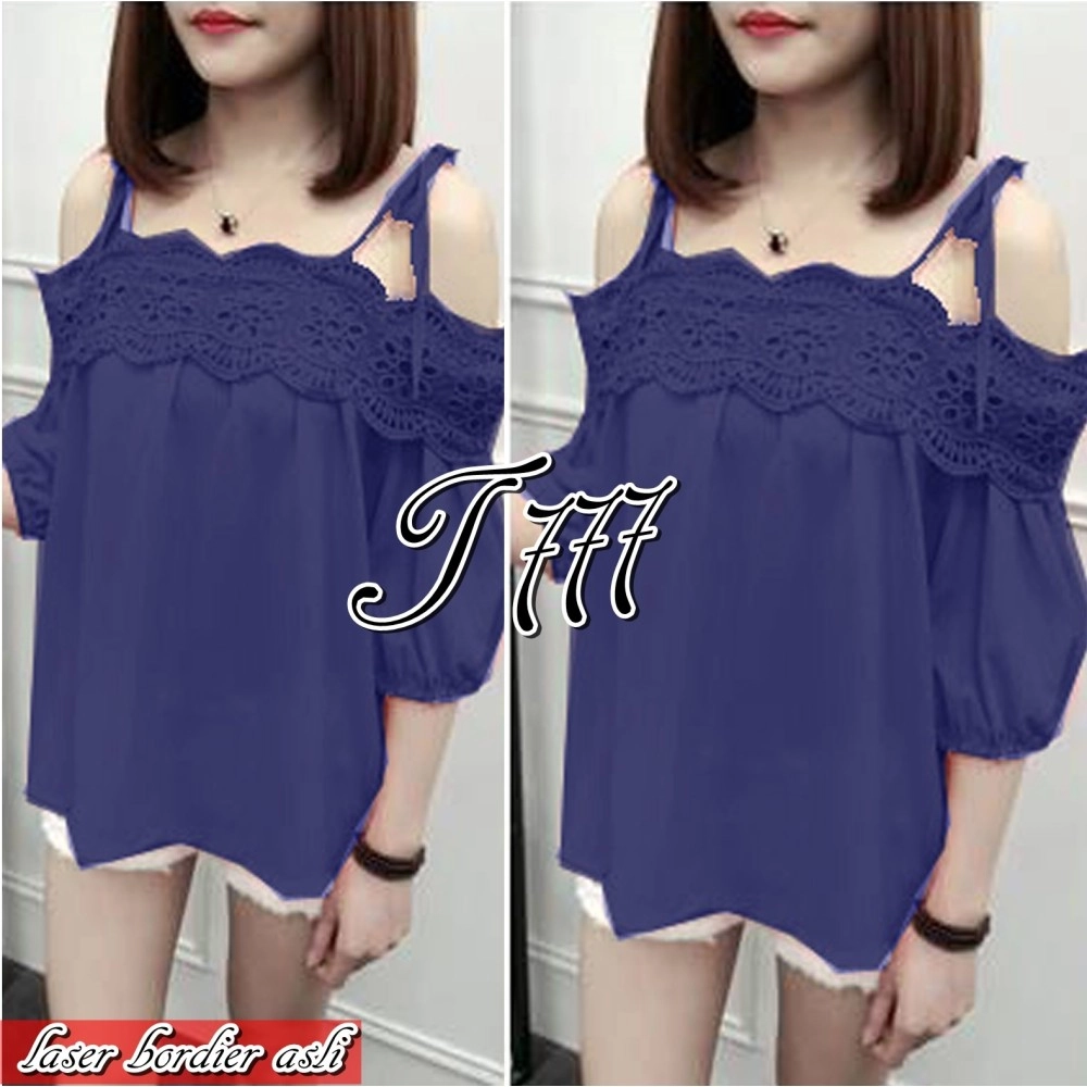 Baju Korea Top Bordir Laser Import To Navy Baju Korea Top Bordir Laser Import To Navy