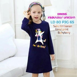 Baju Anak Kd Tunik Unicorn 043 Navy
