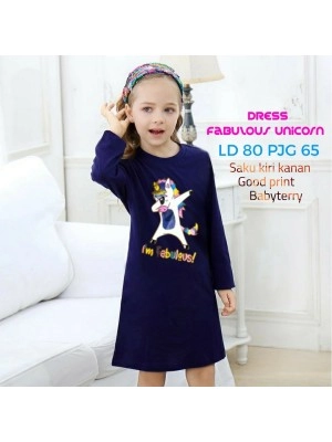 Baju Anak Kd Tunik Unicorn 043 Navy