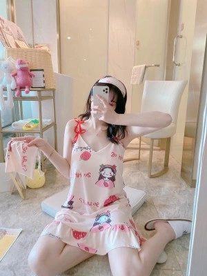 Baju Korea Drs Rumbai Girlstrawberry Cream