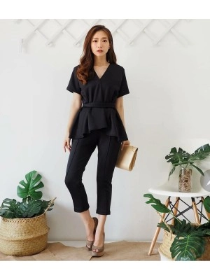 Baju Korea St Melvi Hitam