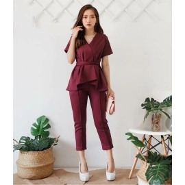 Baju Korea St Melvi Maroon