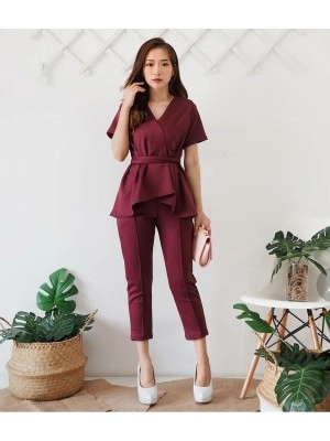 Baju Korea St Melvi Maroon