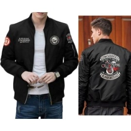 Baju Pria Jkt Bomber Rider Hitam