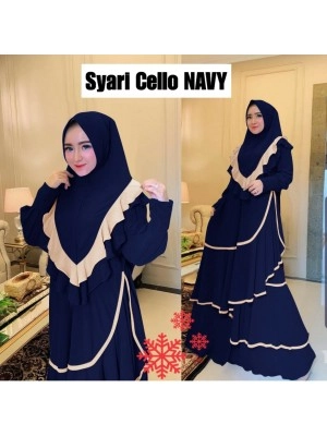 Baju Wanita Hj Syari Cello Vs Navy