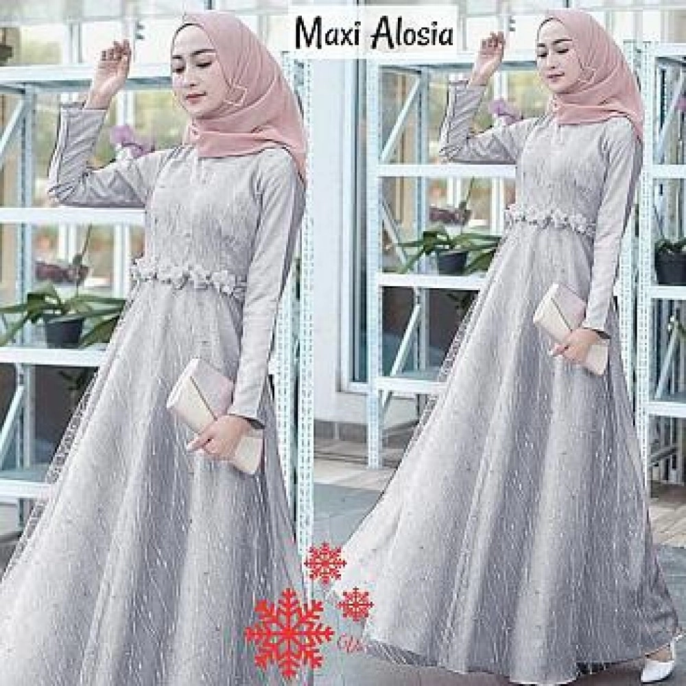 Baju Wanita Hj Maxi Alosia Vs Abu