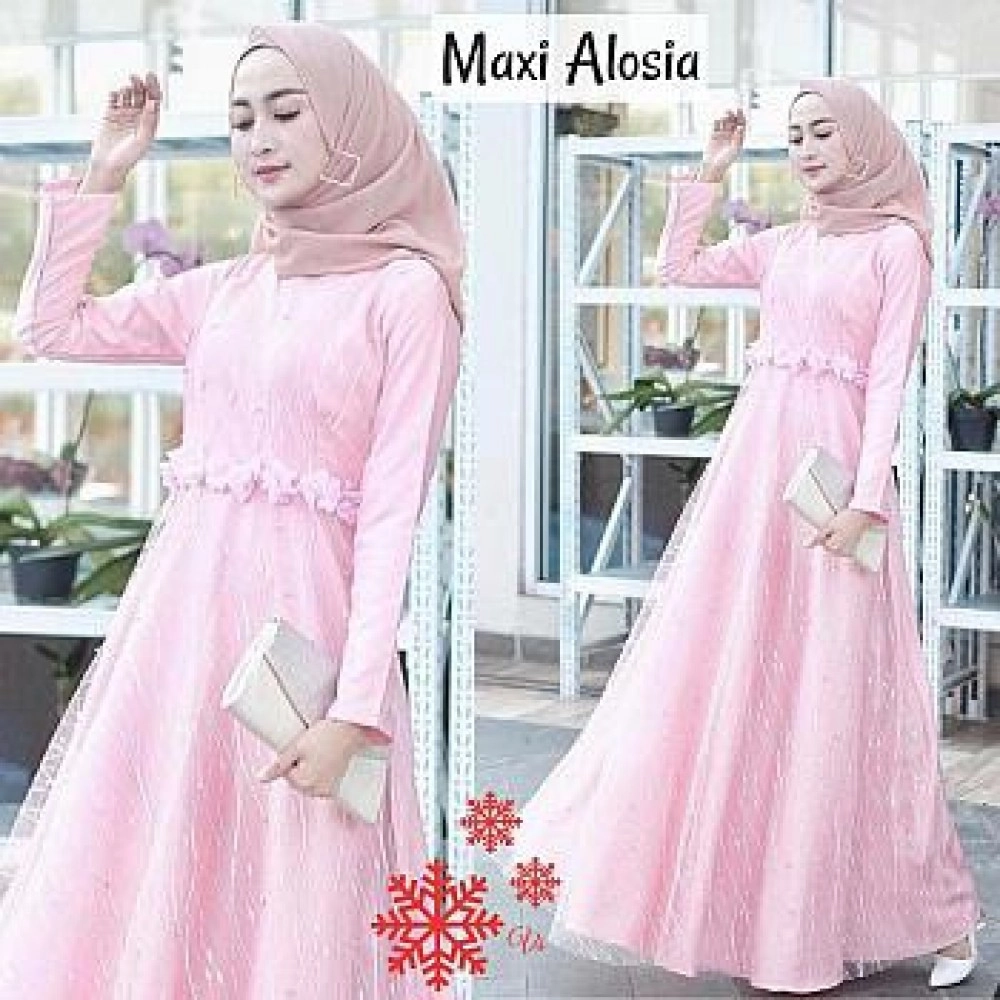 Baju Wanita Hj Maxi Alosia Vs Dusty