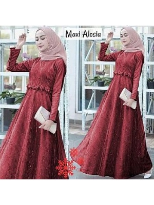 Baju Wanita Hj Maxi Alosia Vs Maroon