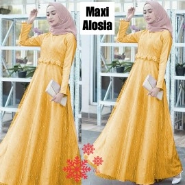Baju Wanita Hj Maxi Alosia Vs Mustard