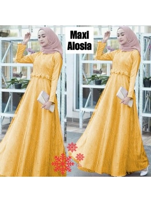 Baju Wanita Hj Maxi Alosia Vs Mustard