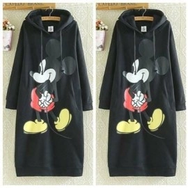 Baju Wanita Drs Hoodie Mickey To Black