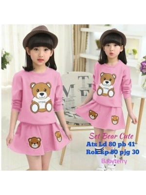 Baju Anak Kd St Rok Bear Ga 186 Pink