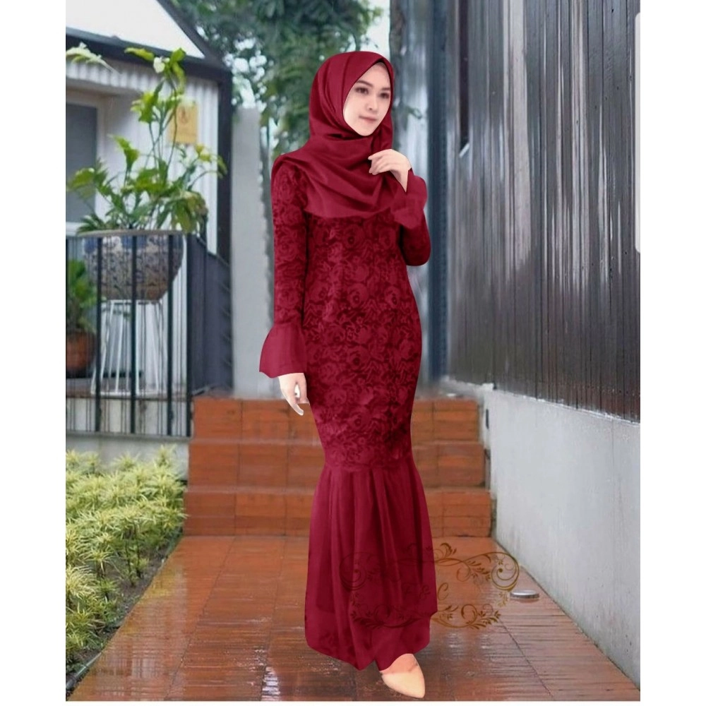Baju Wanita Hj Maxi Christalia Ff Maroon Baju Wanita Hj Maxi Christalia Ff Maroon