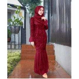 Baju Wanita Hj Maxi Christalia Ff Maroon