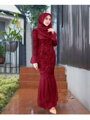 Baju Wanita Hj Maxi Christalia Ff Maroon