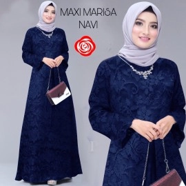 Baju Korea Hj Maxi Marisa Su Navy