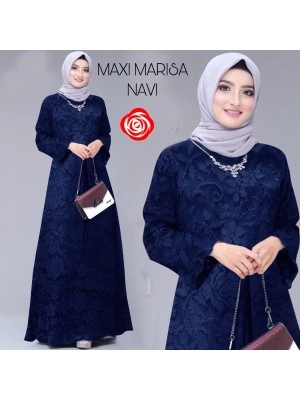 Baju Korea Hj Maxi Marisa Su Navy