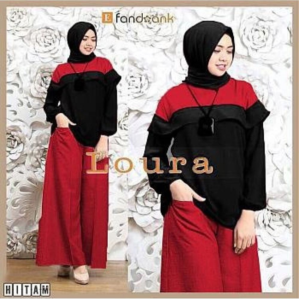 Baju Korea St Hj Loura Fs Hitam