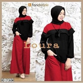 Baju Korea St Hj Loura Fs Hitam