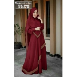 Baju Korea Hj Gamis Calita Us Maroon