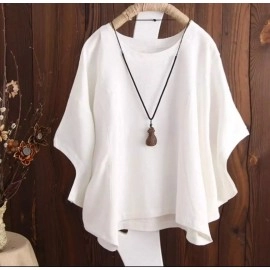 Baju Korea Jumbo Top Batwing Sm Putih