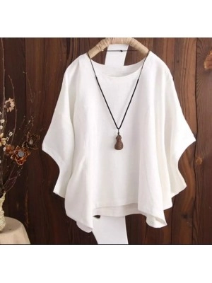 Baju Korea Jumbo Top Batwing Sm Putih