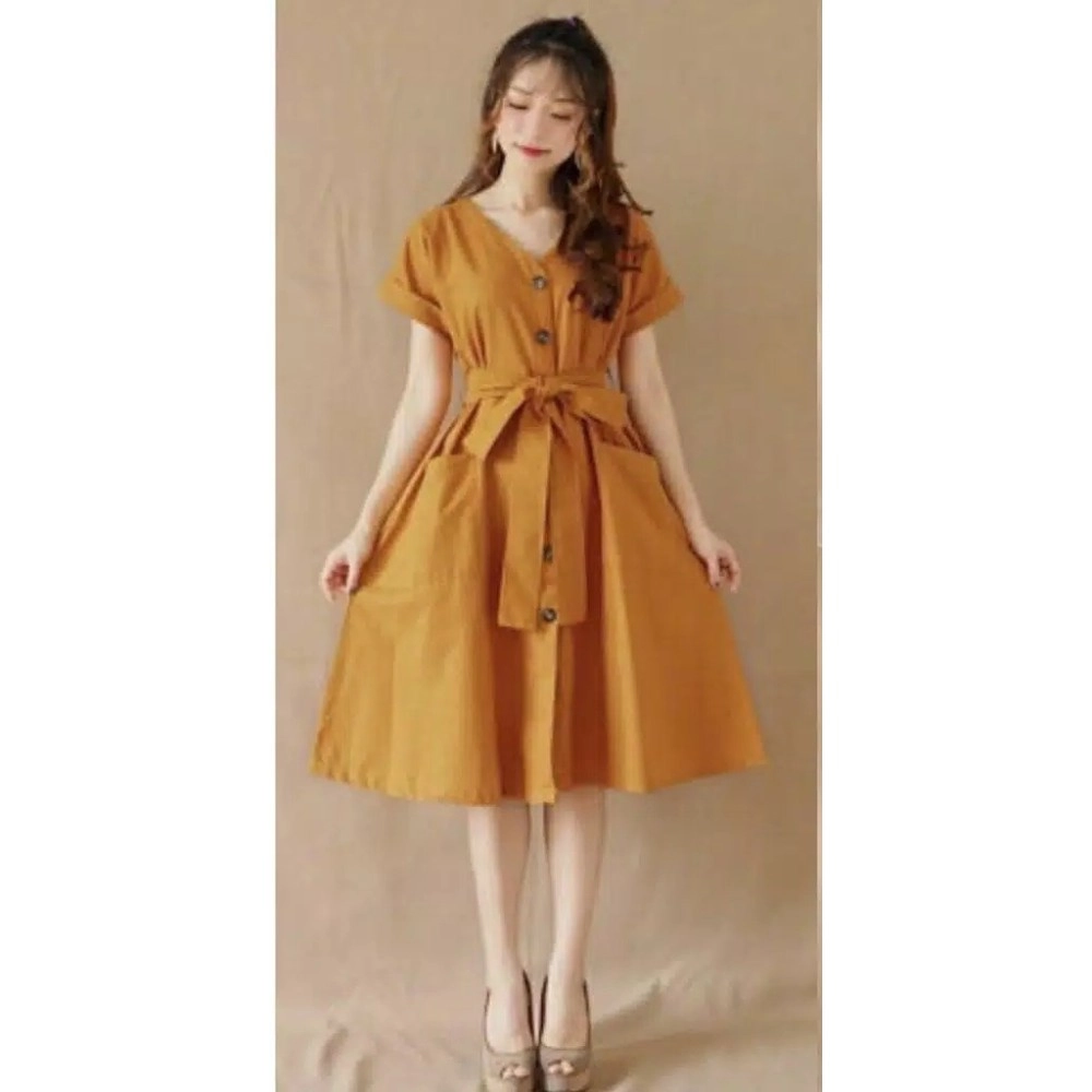 Baju Korea Drs Marsha Or Yellow
