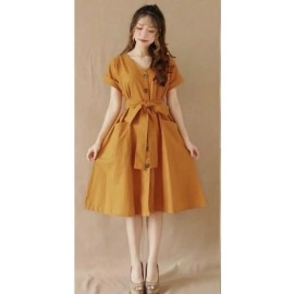 Baju Korea Drs Marsha Or Yellow
