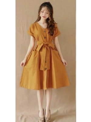 Baju Korea Drs Marsha Or Yellow