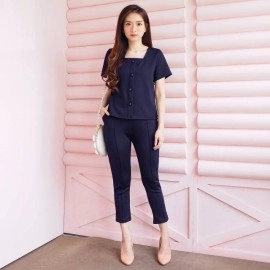 Baju Korea St Qween Hs Navy