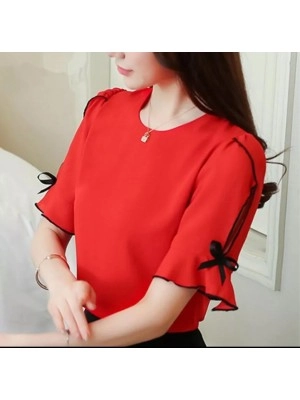 Baju Korea Blouse Valeniro Red