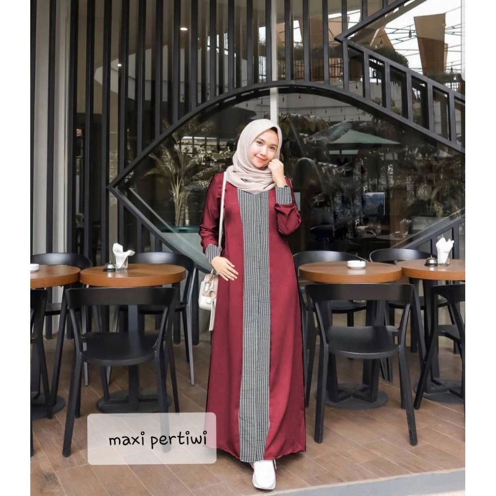 Baju Korea Hj Maxi Pertiwi Ra Maroon Baju Korea Hj Maxi Pertiwi Ra Maroon