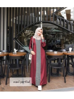 Baju Korea Hj Maxi Pertiwi Ra Maroon