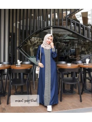 Baju Korea Hj Maxi Pertiwi Ra Navy