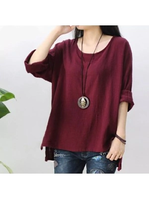 Baju Korea Blouse Irene Sm Maroon
