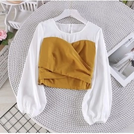 Baju Korea Blouse Kiora Oz Mustard