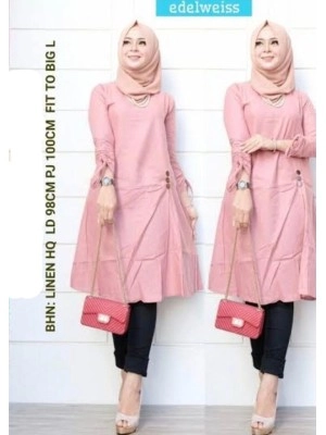 Baju Korea Tunik Yukky Oz Pink
